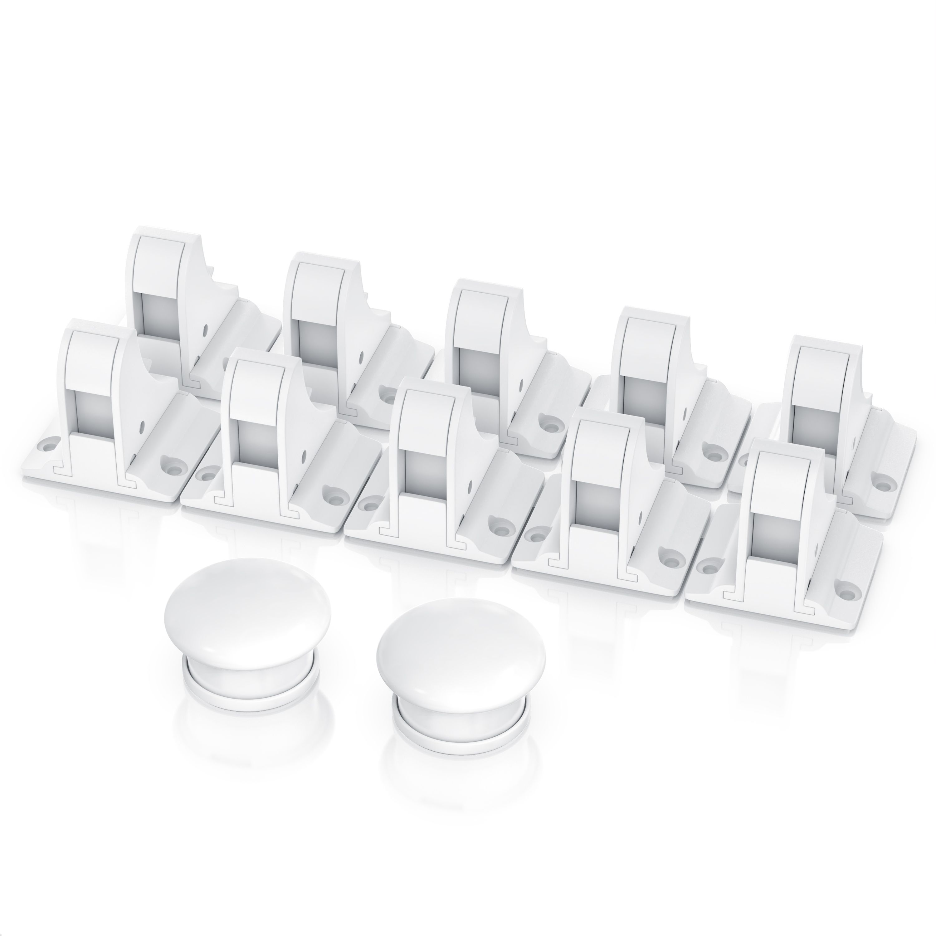 BEARWARE Babysicherung Schrankschloss - Schranksicherung Kindersicherung magnetisch - 10 Schlösser + 2 Magnet Schlüssel