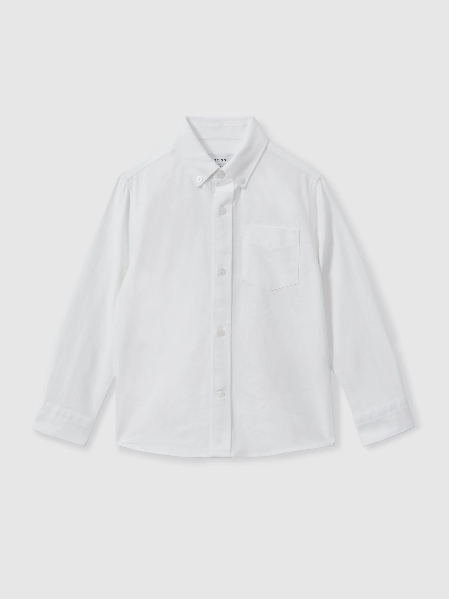 Wit - Reiss Greenwich Oxford overhemd met knopen