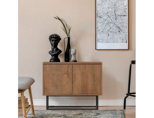 CONCIERGE - Bahut Zuri noyer noir 90 x 36 x 72cm