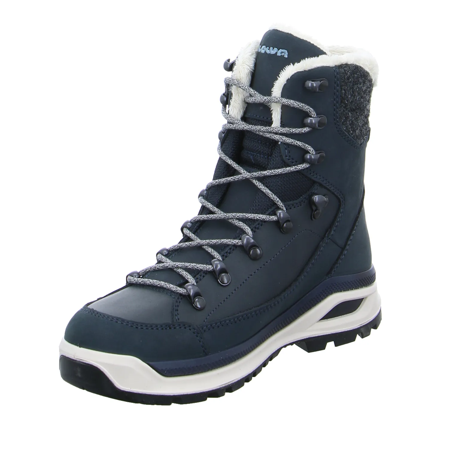 LOWA Snowboots Damen Blau Leder  mit Gore-Tex