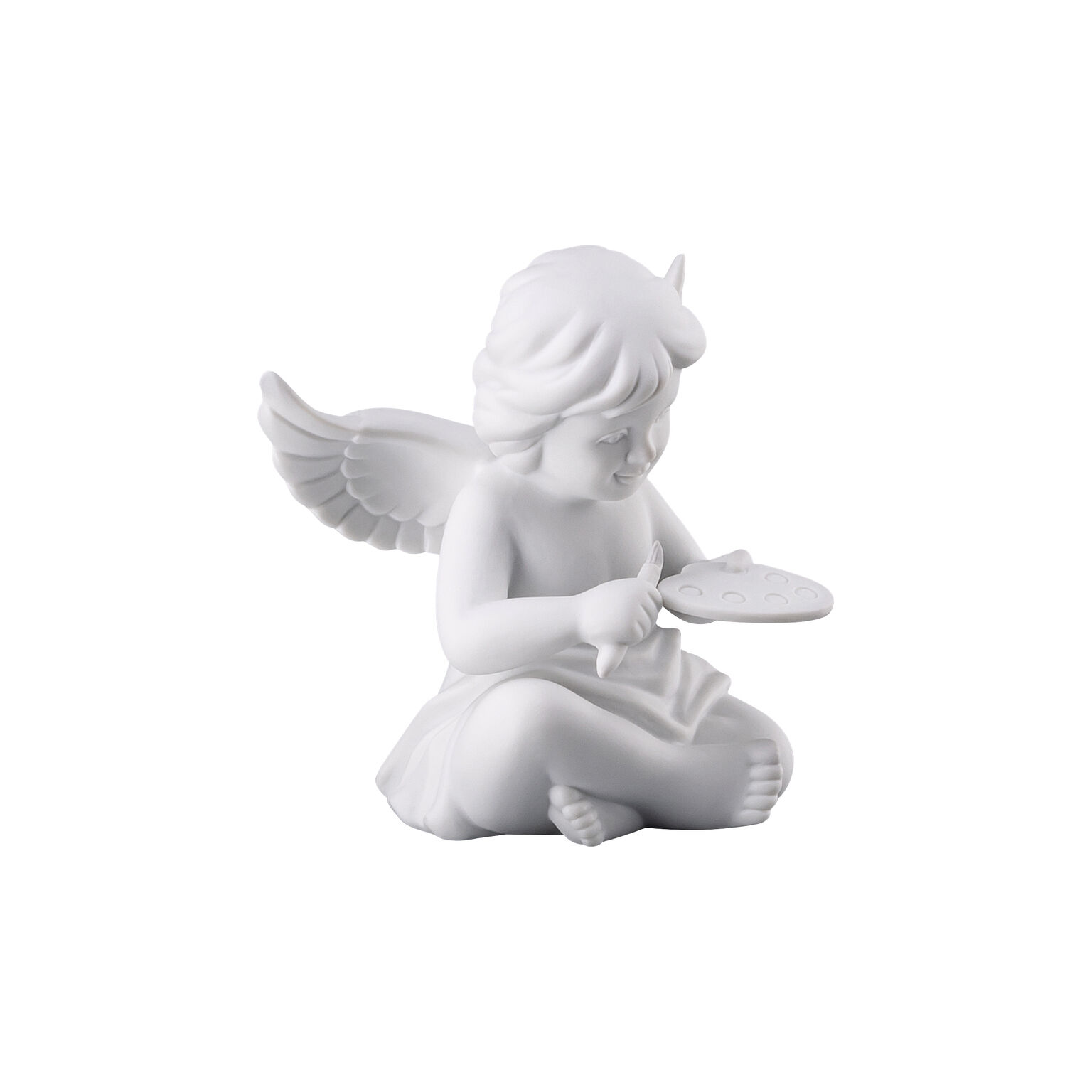 Angels Weiss matt Engel mit Malerpalette