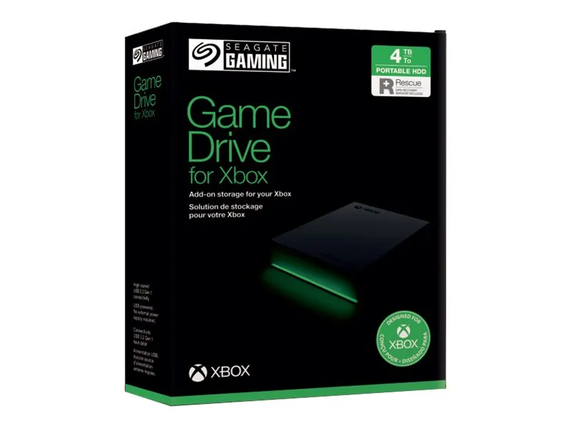 Seagate Game Drive for Xbox STKX4000402 - Harddisk - 4 TB - ekstern (bærbar) - USB 3.2 Gen 1 - med 3 års Seagate Rescue Data Recovery