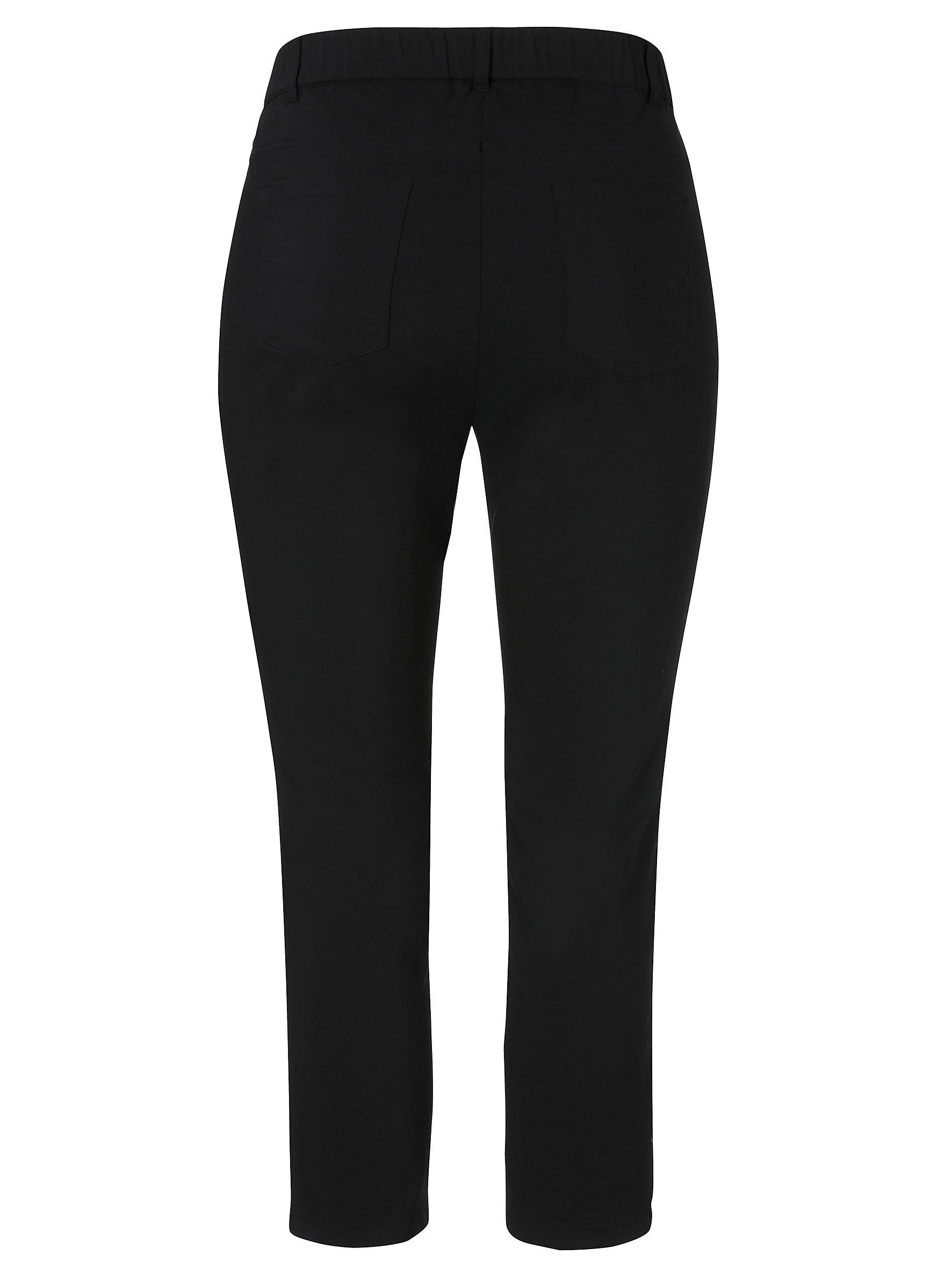 Schmale 7/8-Hose aus Bengalin, mit Strass am Saum