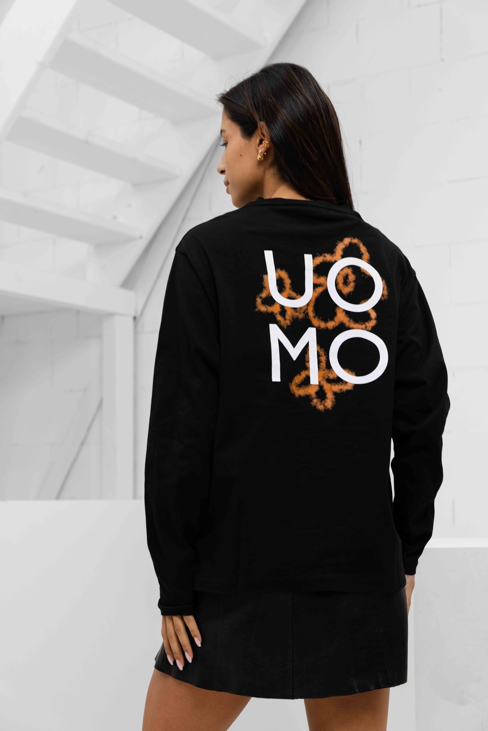 24 Uomo Flora 2.0 Longsleeve Shirt Dames Zwart/Oranje