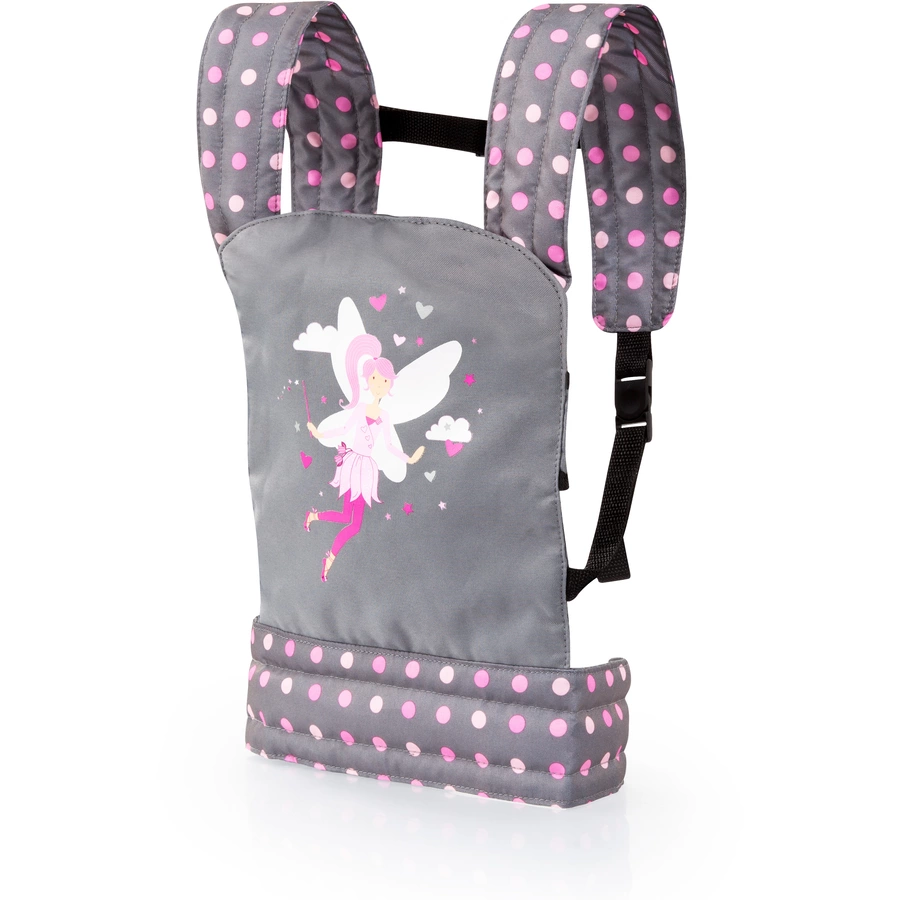 bayer Design Puppen-Tragegurt, graurosa, mit Punkten und Fee