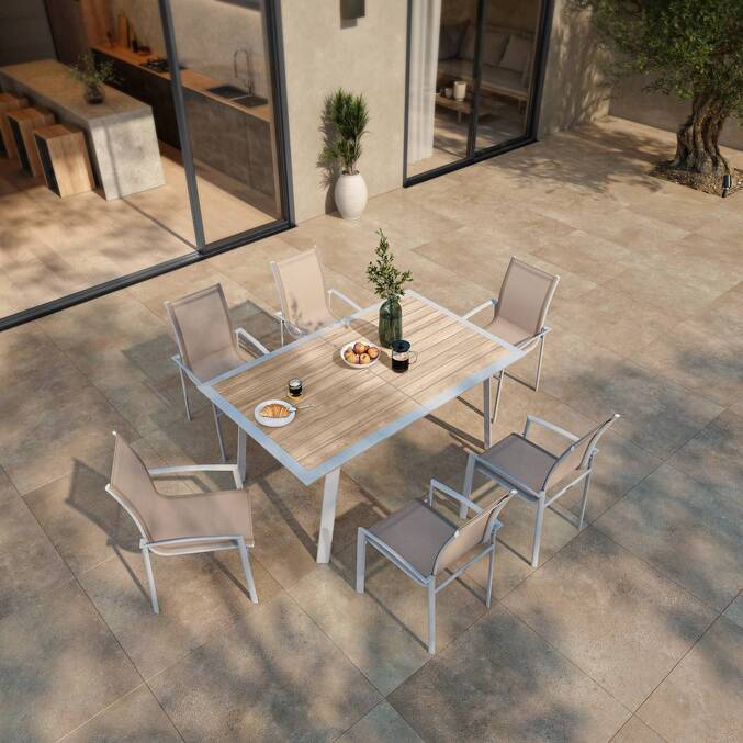 Fauteuil de jardin empilable AXANT Lin / Blanc