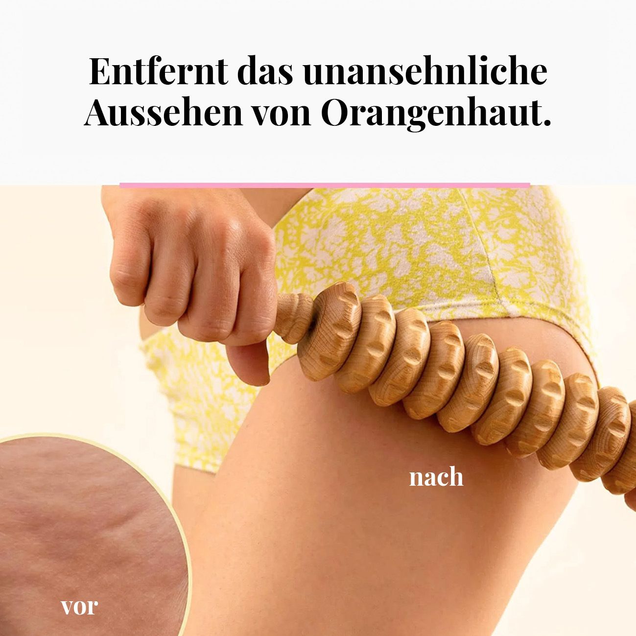 tuuli Holz-Cellulite-Massage-Körperroller Lymphatic Drainage Massager Maderotherapie
