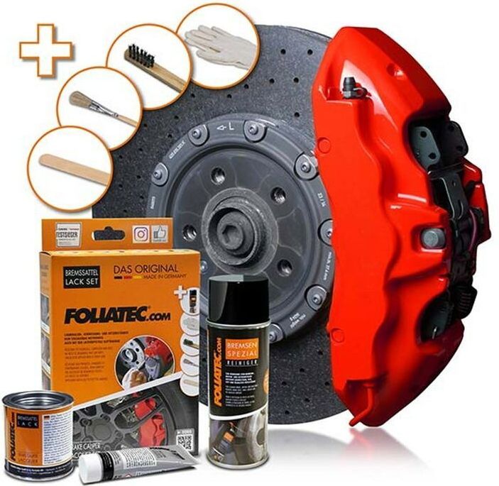 Foliatec - Performance Red - Remklauw Verf - Rood Glanzend - 7-Delige Set