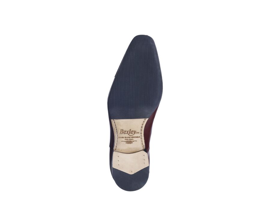 Richelieu homme Bordeaux semelle cuir - STRESA