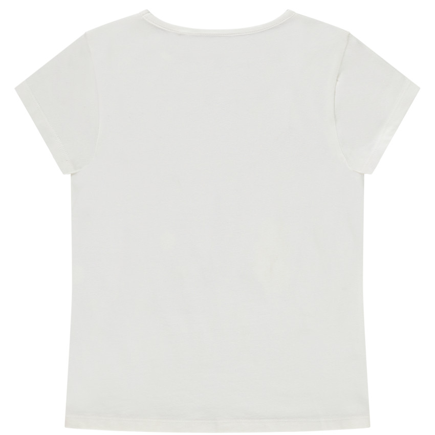 T-shirt manches courtes print pailleté capitale pour fille
