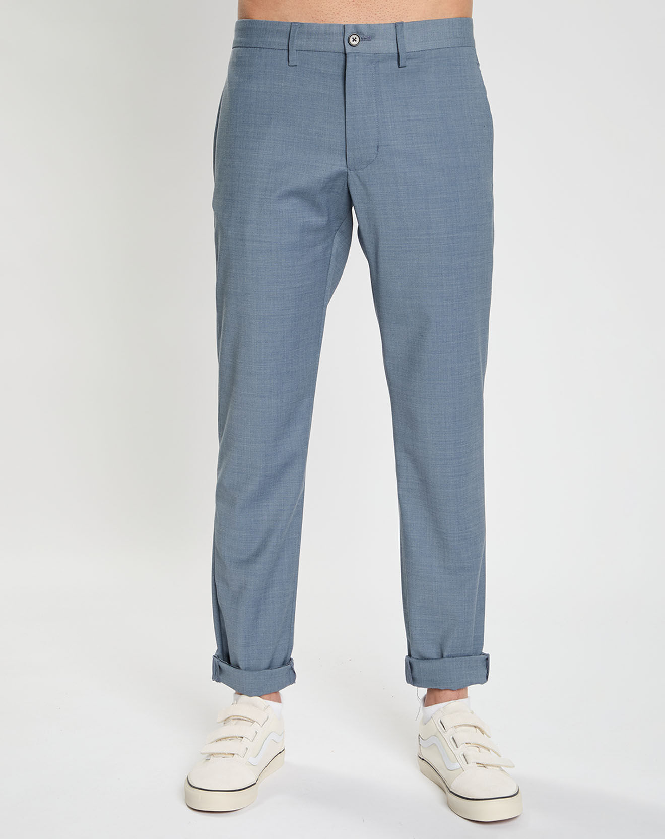 Tommy Hilfiger Pantalon ajusté en Laine mélangée Hampton Travel Tropical bleu