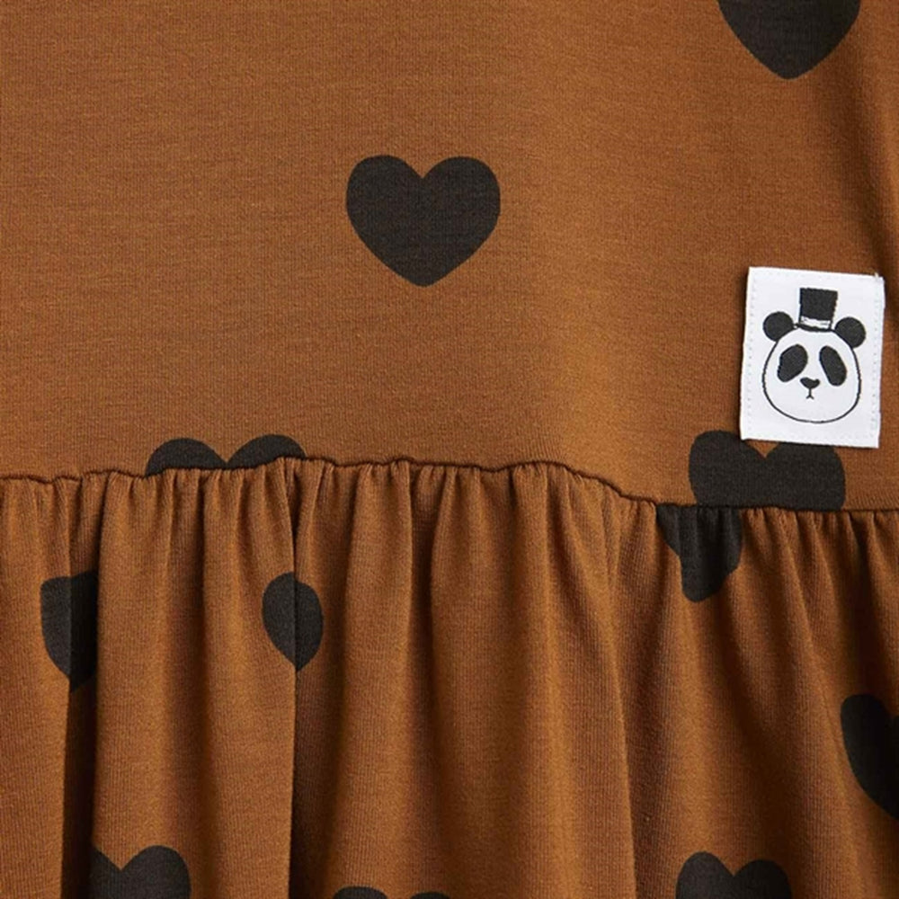 Basic Hearts Brown Kjole - Mini Rodini