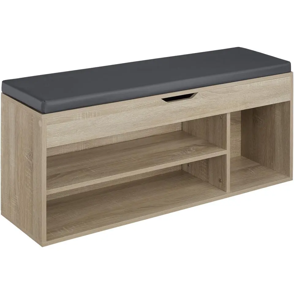 tectake Schoenenkast Natalya met zitkussen 104x30x49cm