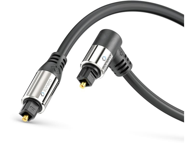 sonero Audio-Kabel Toslink - Toslink 1.5 m Optisches Toslink-Kabel mit einem abgewinkelten Stecker