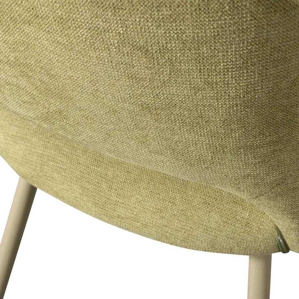 WOOOD Jenny Eetkamerstoelen - Polyester - Sage - Set van 6