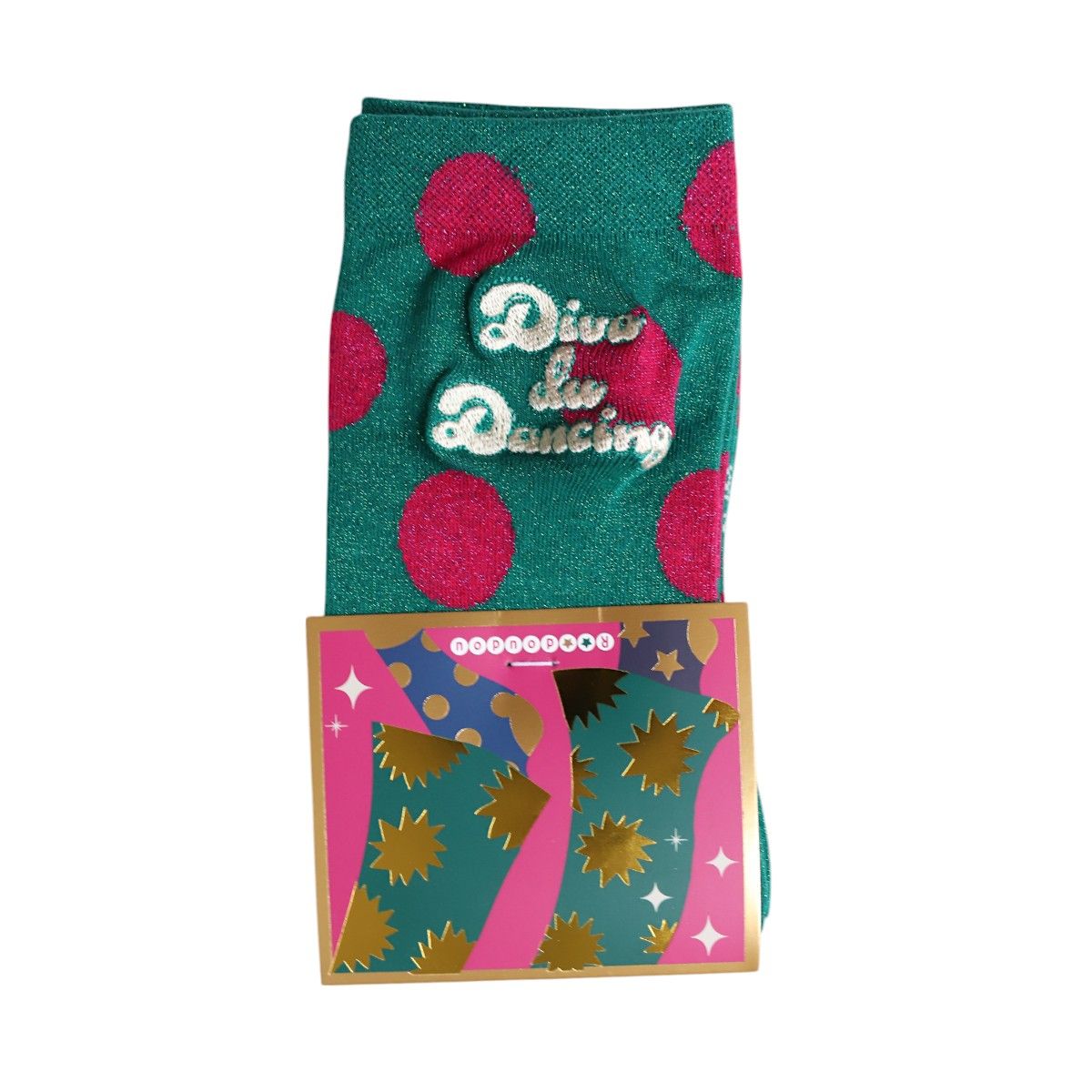 Chaussettes à paillettes adulte pois 