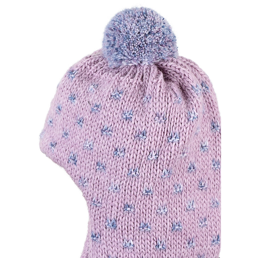 Sterntaler Schal-Strickmütze Punkte rosa mel.