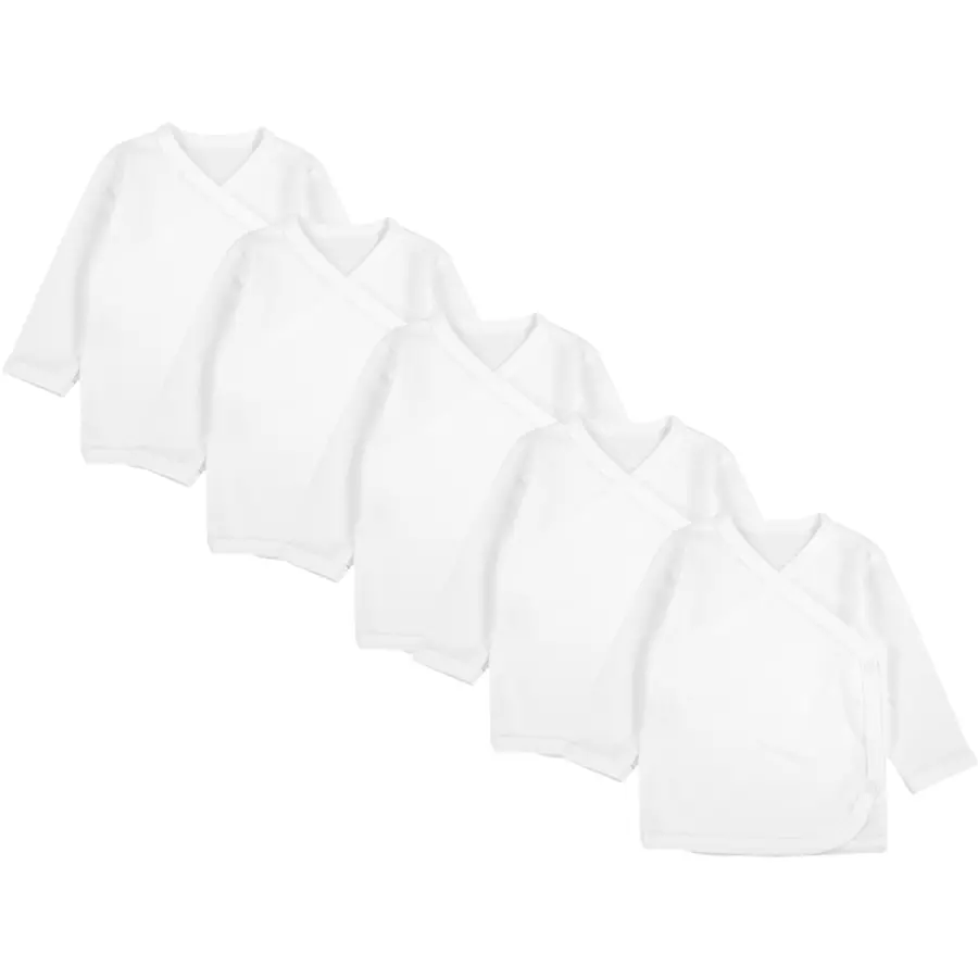 TupTam Baby Langarm Wickelshirt 5er Set weiß