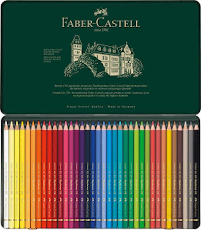 Polychromos Fargeblyanter Metalletui 36 pakning Faber-Castell