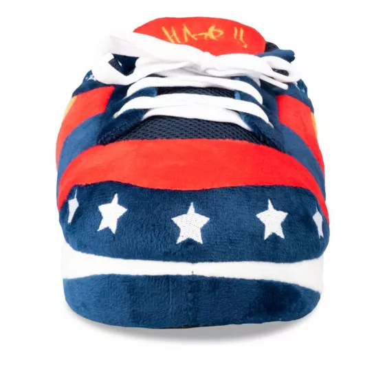 Chaussons peluche basketball BLEU DENIM SIDE