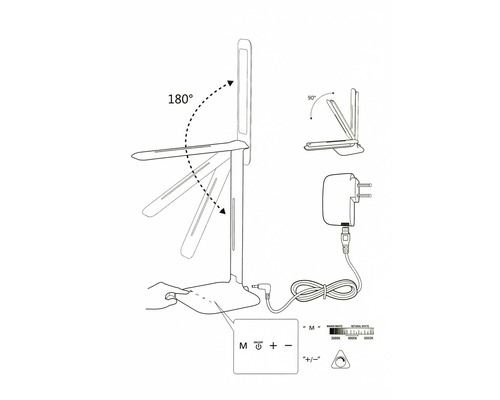 LED-kantoorlamp, dimbaar, 2,9W, 280 lm, 3000/6500 KH, 55 cm, Caupo, zwart