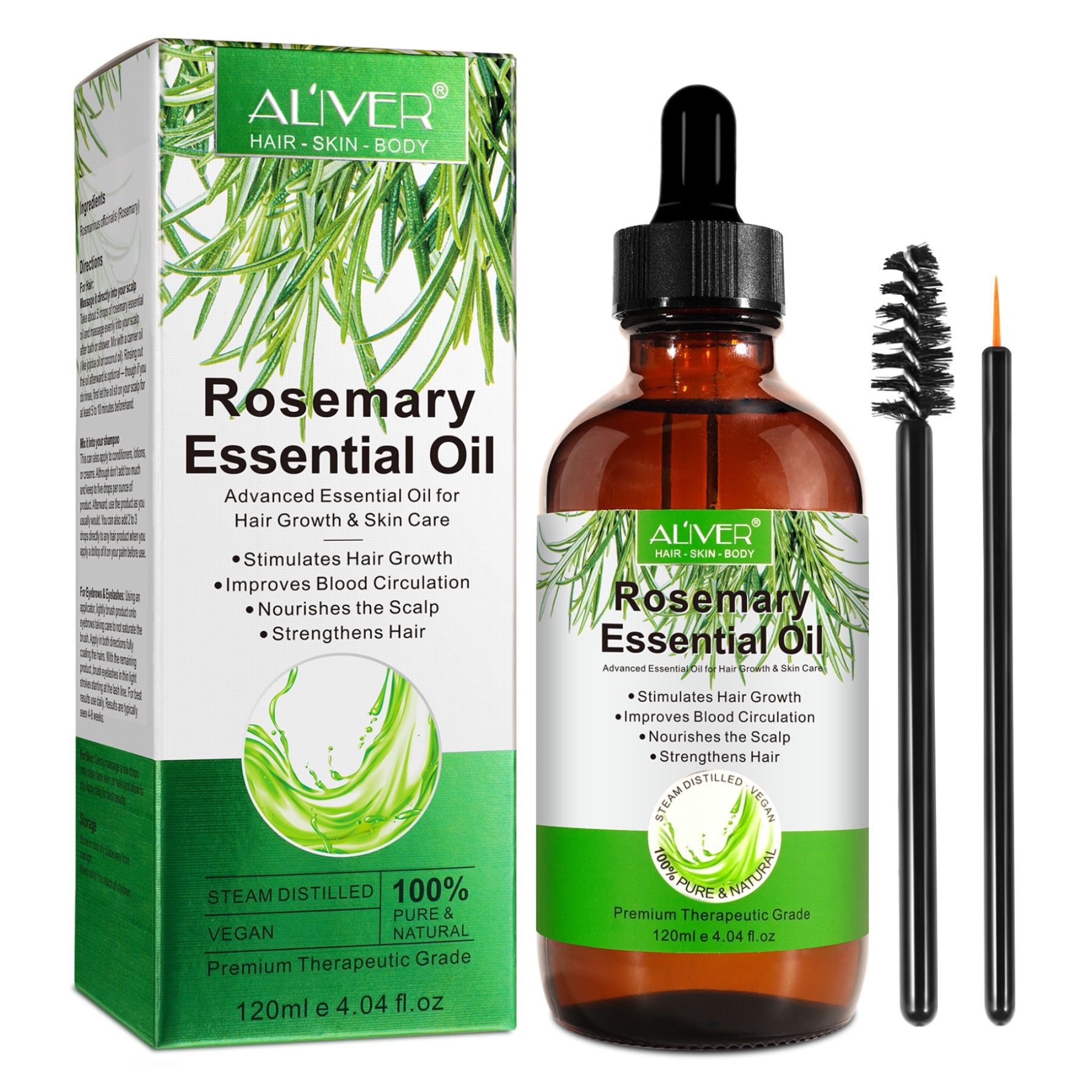 ALIVER Rosmarinöl Ätherisches Öl Haaröl für Haarpflege und Haarwachtstum