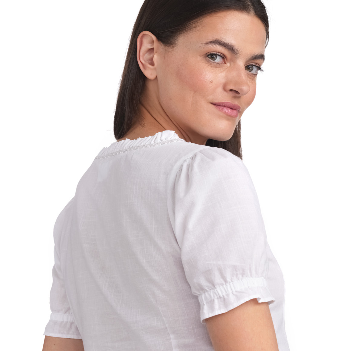 Gina Benotti Damen Bluse mit weitem Ausschnitt weiss