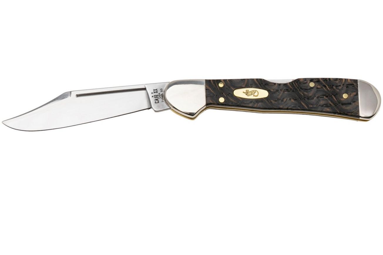 Case Mini CopperLock Black Curly Oak Wood, 14010, 71749L SS zakmes