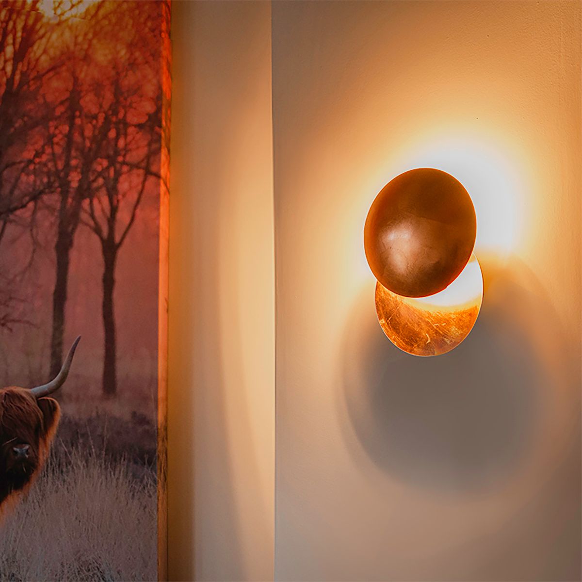 Smart wandlamp koper incl. Wifi G9 - Sunrise