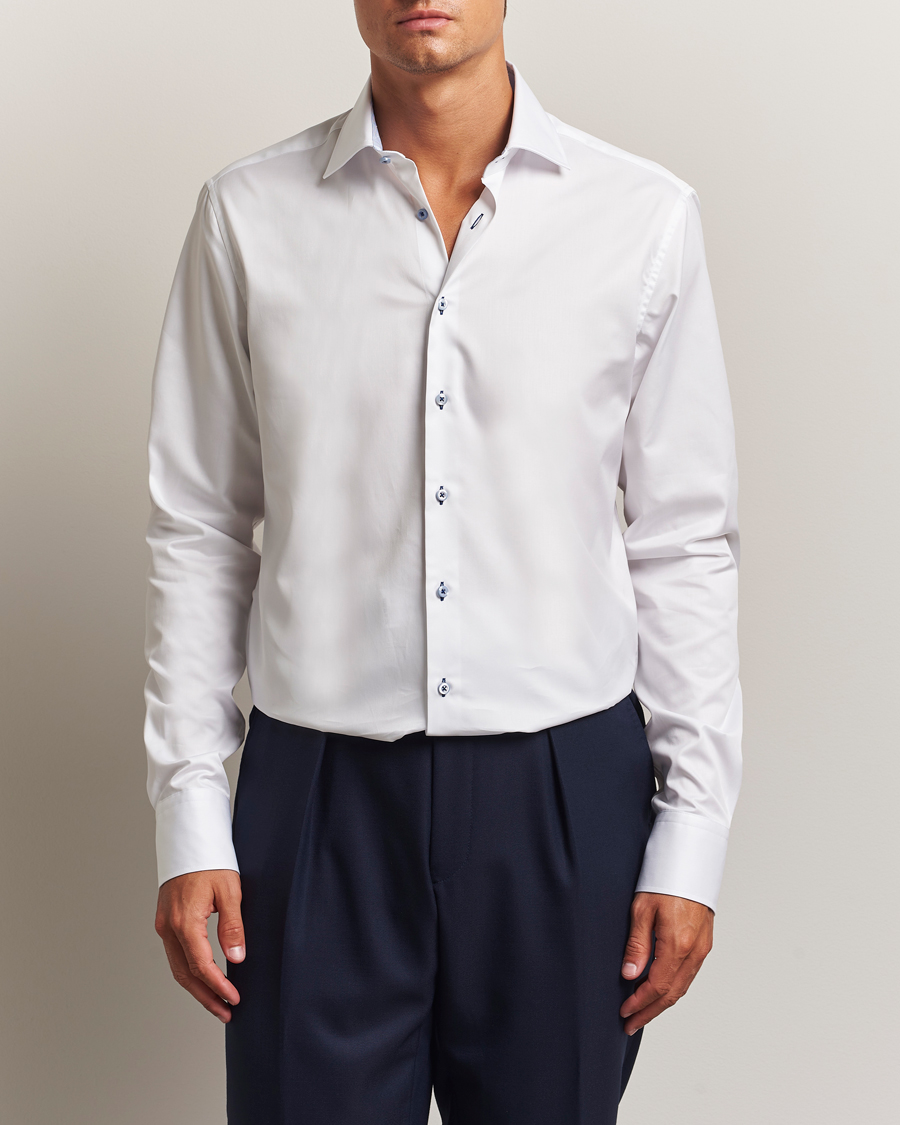 Stenströms Regular Fit X-Long Sleeve Contrast Shirt White