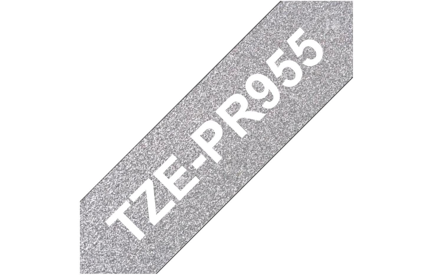 Beschriftungsband TZe-PR955 Weiss auf Silber24 mm-Beschriftungsband für Etikettendrucker