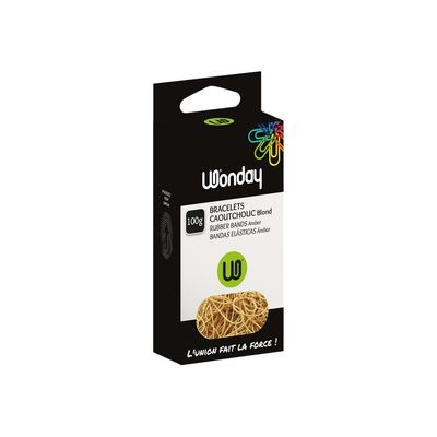 Wonday - Pack de 100 élastiques en caoutchouc - 180 mm x 1.8 mm - 100 g - ambre