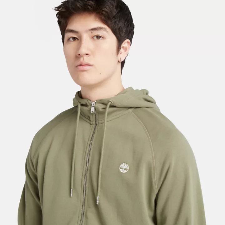 Veste à capuche et envers bouclé Exeter pour homme en vert clair