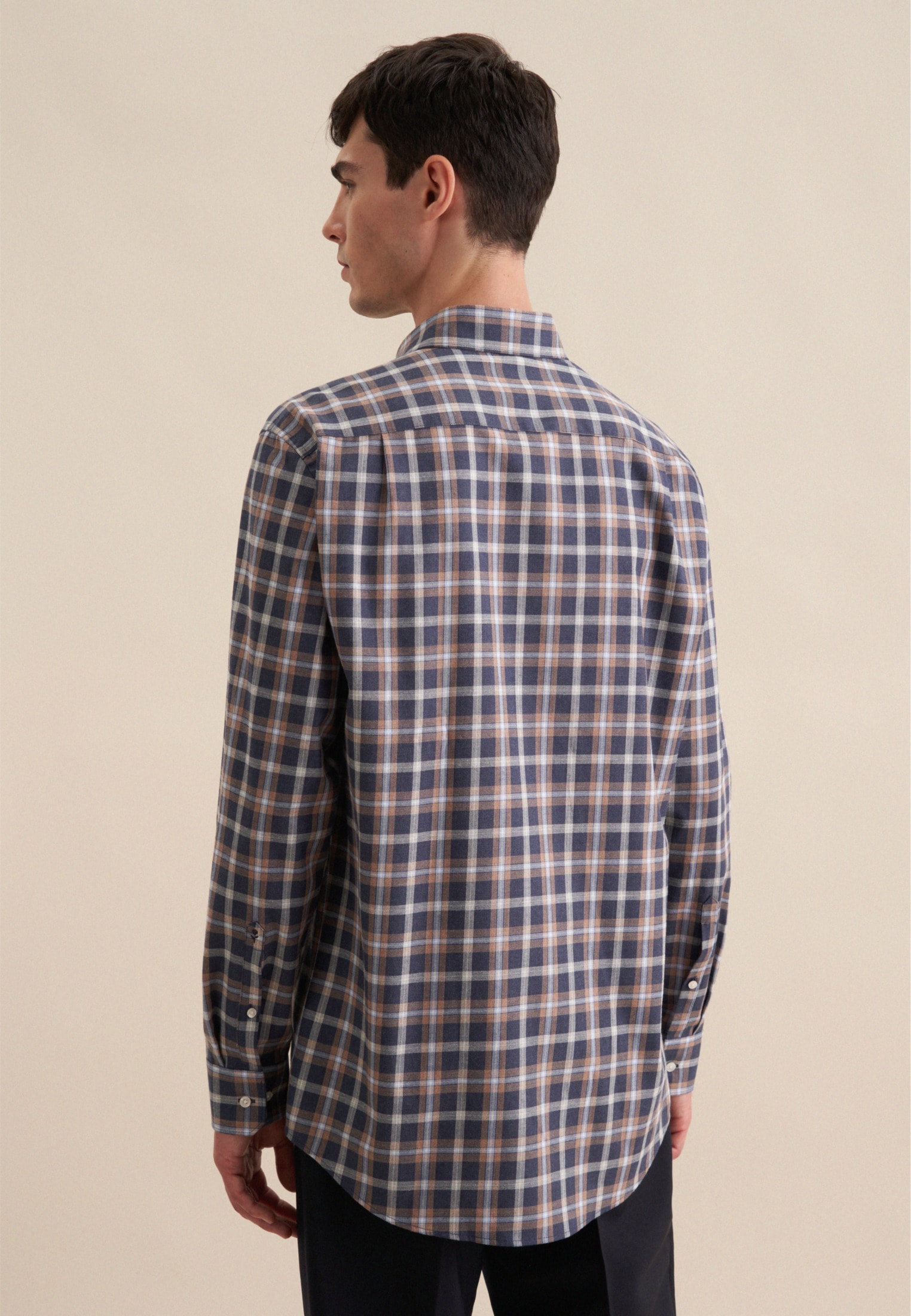 seidensticker Flanellhemd »Regular«, Regular Langarm Button-Down-Kragen Karo
