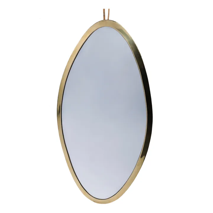 Cosydar Miroir ovale en laiton - 68 x 35 cm | Doré