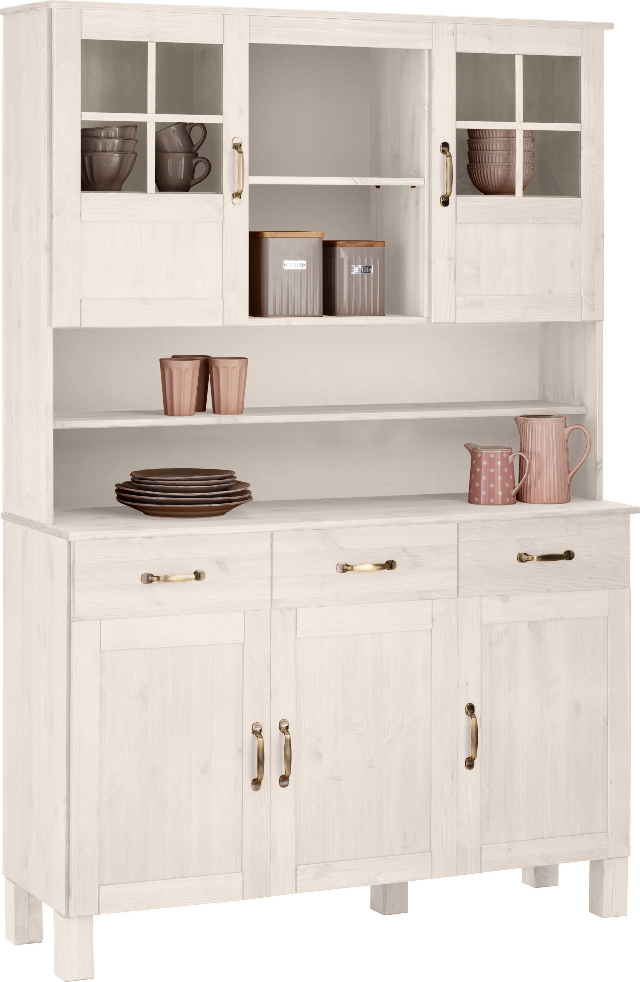 Home affaire Küchenbuffet »Alby« Breite 125 cm, 2 Glastüren, 2 Schubladen