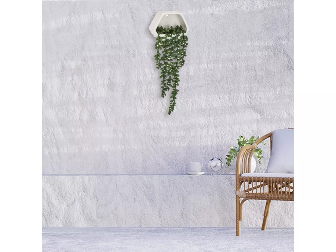 Plante murale contemporaine - l.14 x p.5,5 x h 45, vert