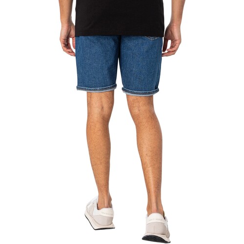 Calvin Klein Jeans - Pantalones Cortos De Mezclilla Regulares Azul