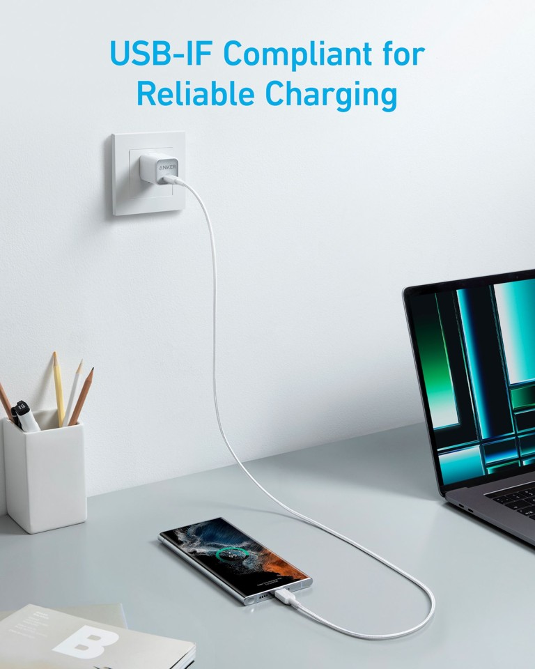 Anker - 322 - USB-C til USB-C kabel - 0,9 Meter Flettet 60W