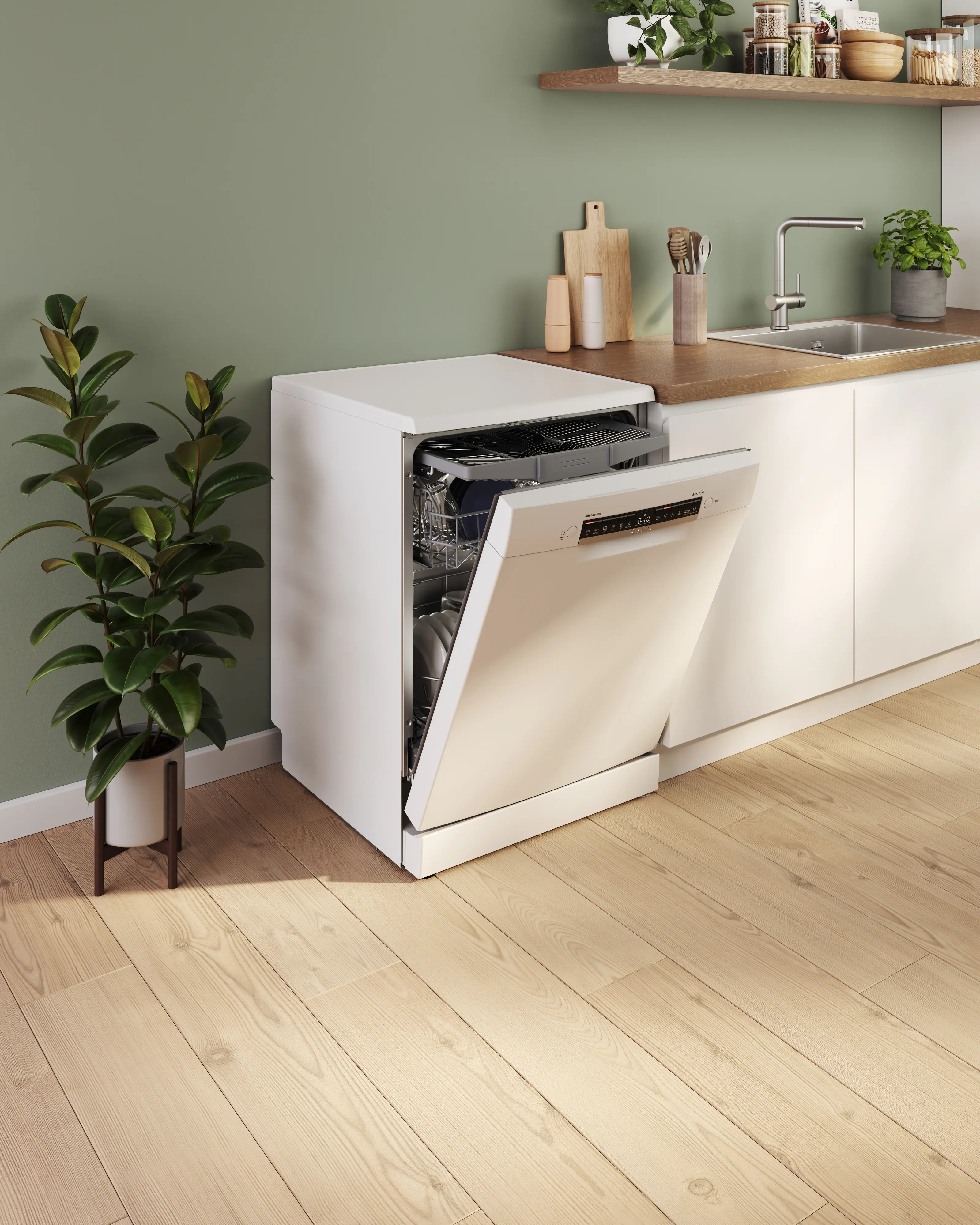 Serie 4 Vrijstaande vaatwasser 60 cm Wit