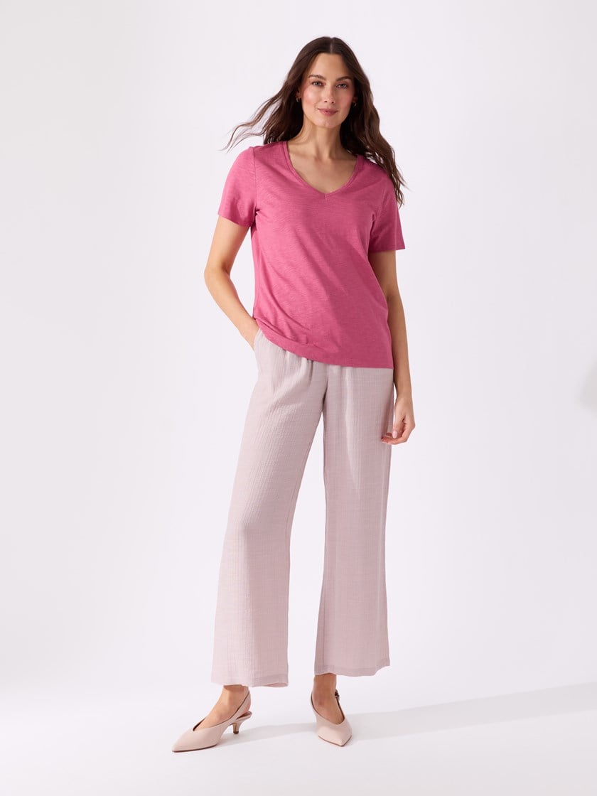Ava v-hals t-skjorte Rose Wine