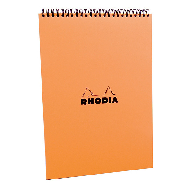 5 blocs Rhodia A4 spirales modèle non perforé réglure 5 x 5