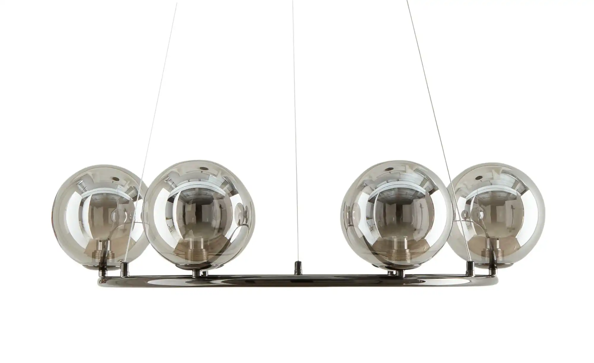 Meisterleuchten LED-Krone 6-flammig, schwarzchrom/Rauchglas