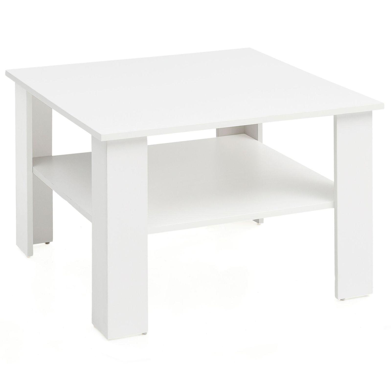 Couchtisch - weiß - mit Ablage - 60 cm