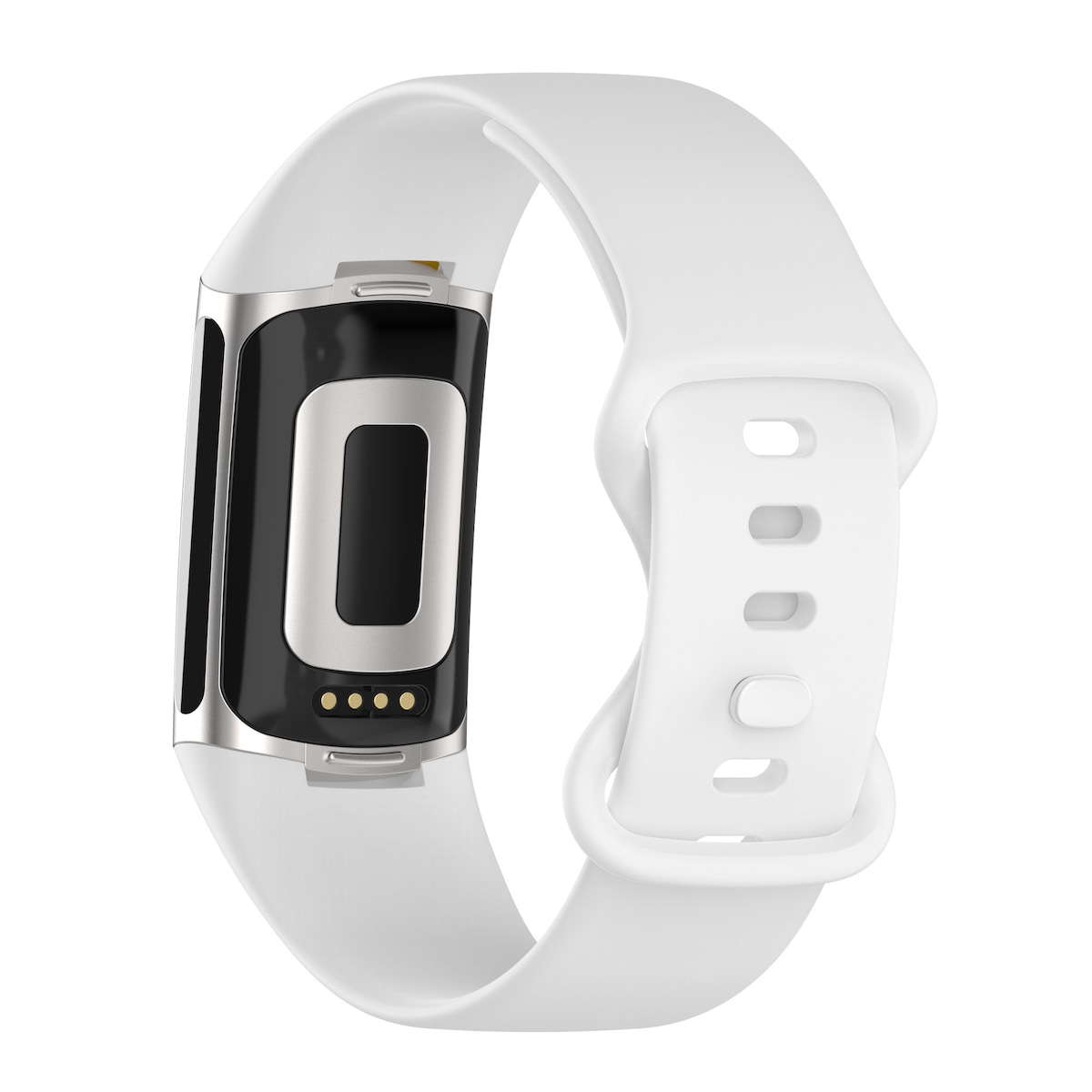 Silikonklokkerem for Fitbit Charge 5 Charge 6 Hvit L