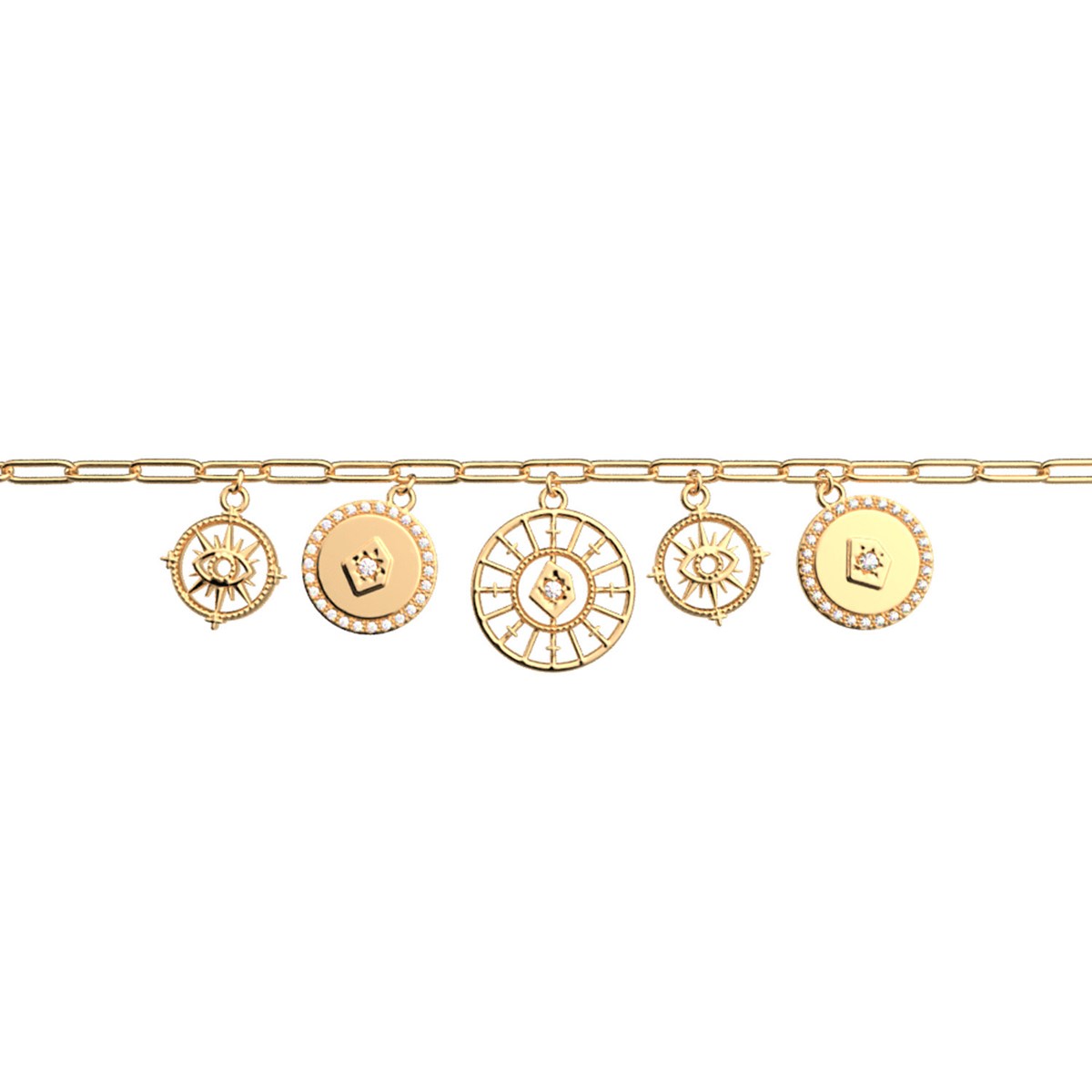 Bracelet Les Georgettes Astrale pampille dorée,16mm