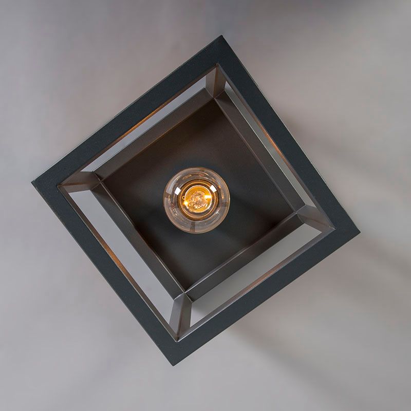 Industriële plafondlamp donkergrijs - Cage