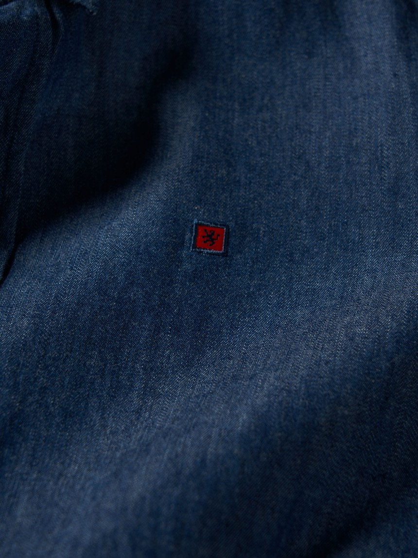 Camisa denim de algodão
