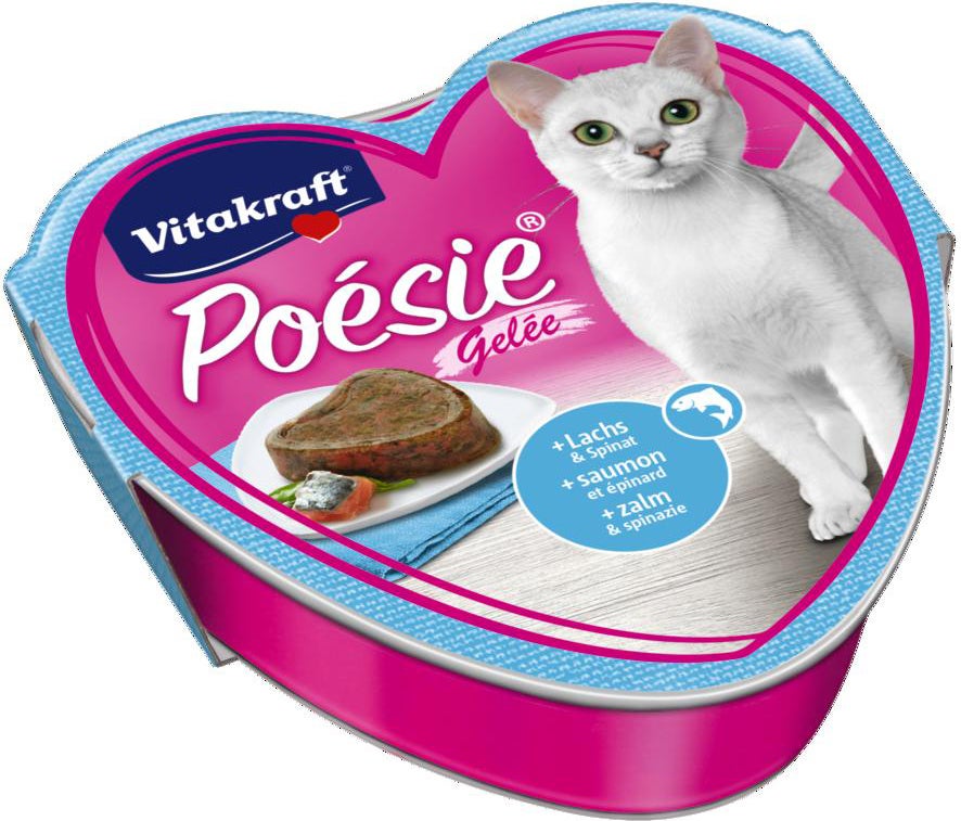 Vitakraft kattenvoer in gelei Poésie zalm en spinazie 85 g