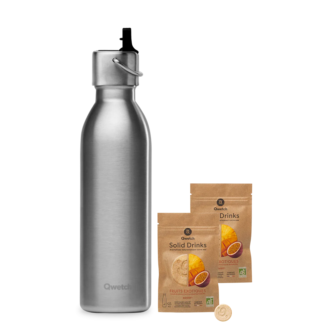 Kit Solid Drinks Boost Active Inox - Qwetch